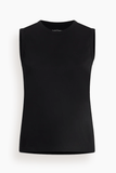 Another Tomorrow Sleeveless Tee in Black