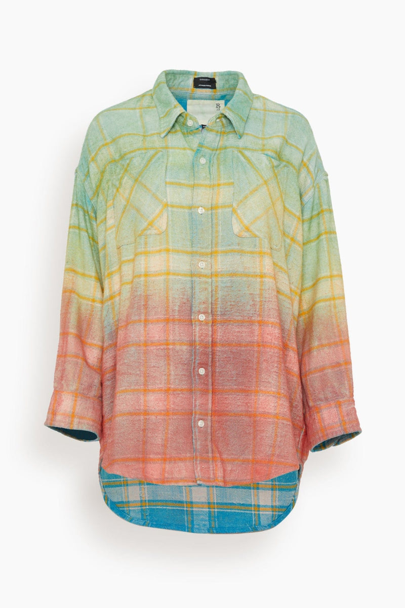 R13 Drop Neck Workshirt in Pastel Plaid – Hampden Clothing