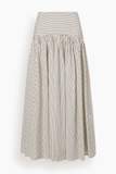 Staud Procida Skirt in Ivory/Dark Oak Micro Stripe