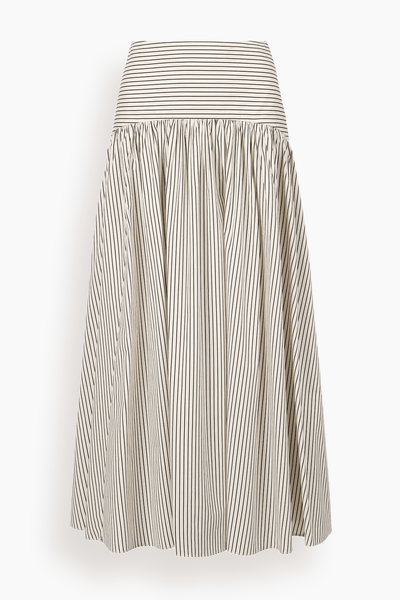 Staud Procida Skirt in Ivory/Dark Oak Micro Stripe – Hampden Clothing