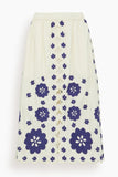Sea Skirts Catrine Applique Midi Scallop Skirt in Blue Catrine Applique Midi Scallop Skirt in Blue
