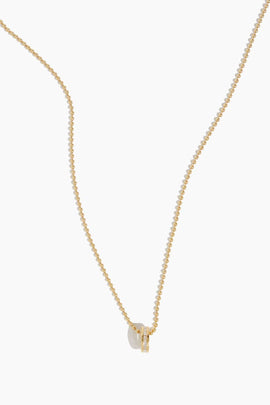 Ball Chain Baguette Necklace in 14k Yellow Gold