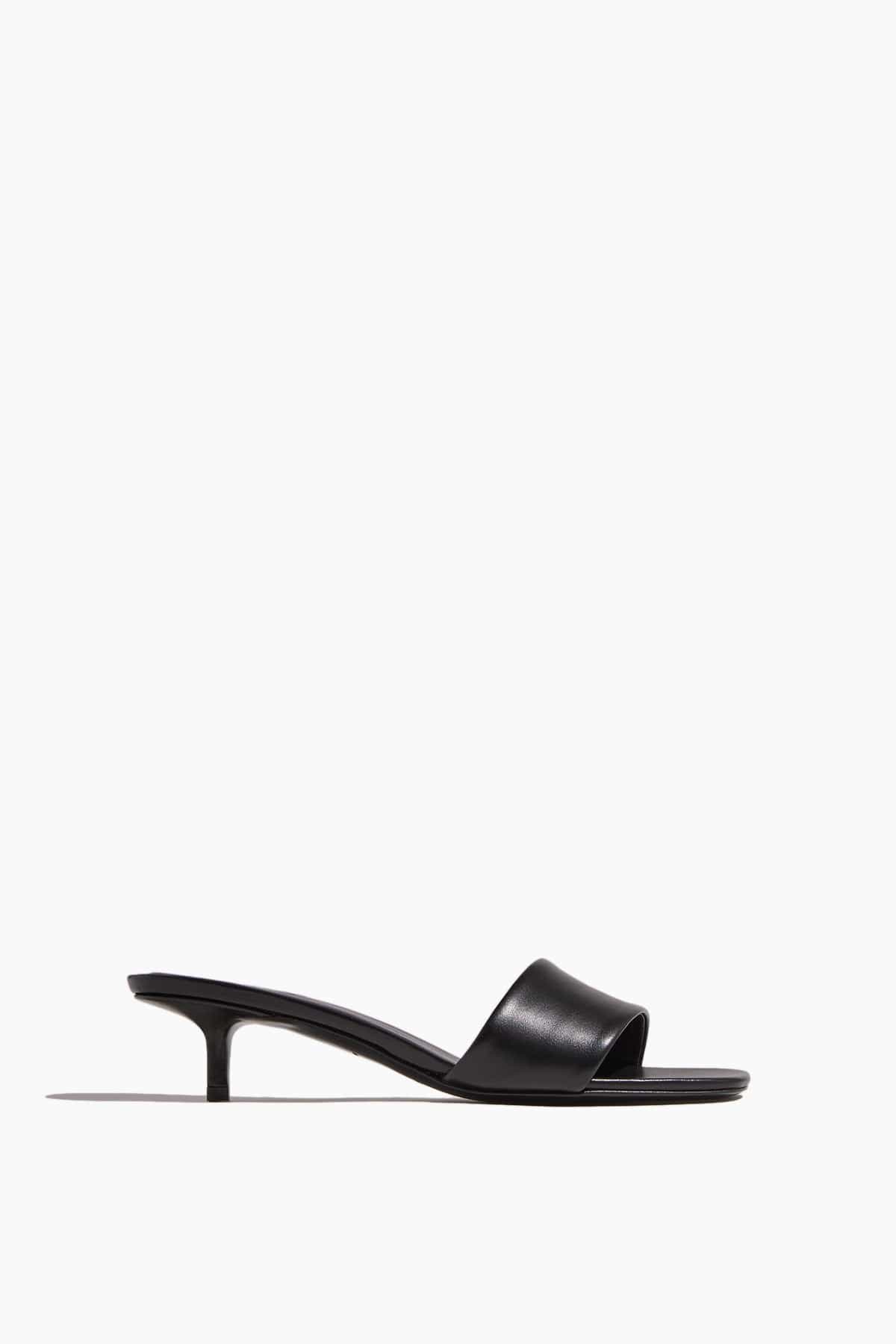 Loulou de Saison Andy Kitten Heel Mules in Black