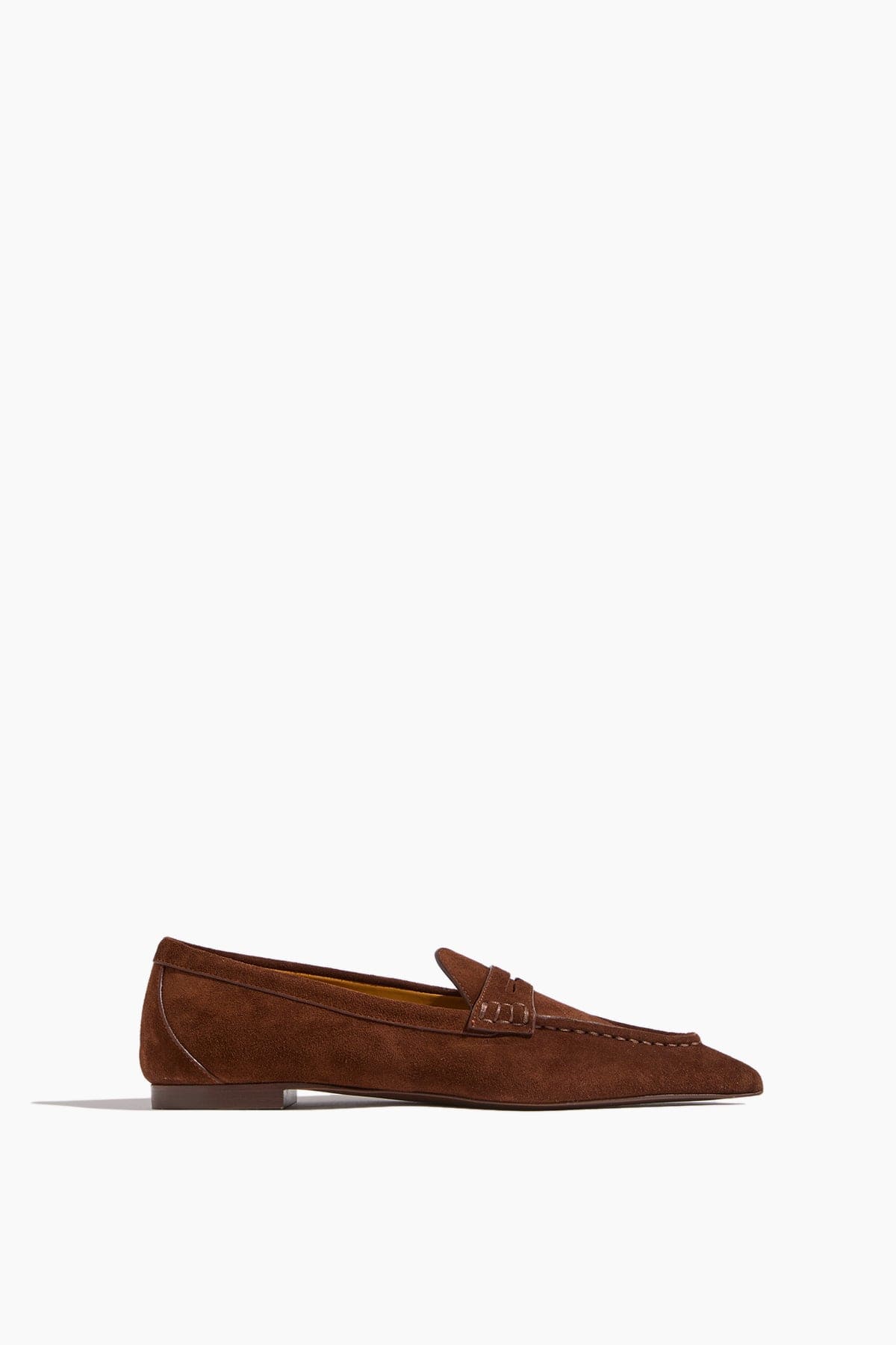 R13 Pointed Toe Loafer in Brown Suede