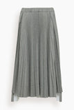 Plan C Pleated Skirt in Black Melange