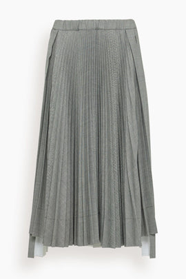 Pleated Skirt in Black Melange