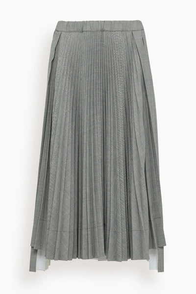 Pleated Skirt in Black Melange