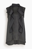 Sacai Tops Satin x Chiffon Pullover in Black Sacai Satin x Chiffon Pullover in Black