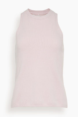 Lingerie Stitch Racer Tank in Powder Pink