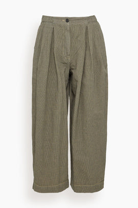 Carys Micro Houndstooth Wide Leg Trousers in Vintage White/Black