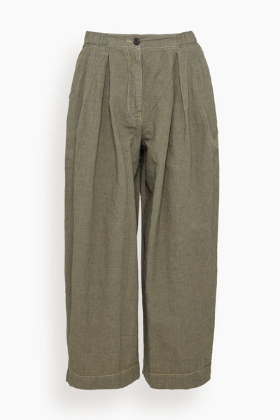 Carys Micro Houndstooth Wide Leg Trousers in Vintage White/Black
