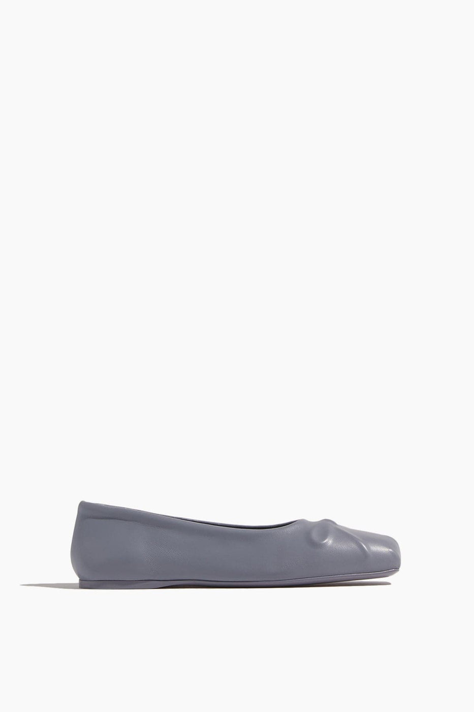 Marni Ballet Flats Nappa Leather Seamless Little Bow Ballet Flat in Gray