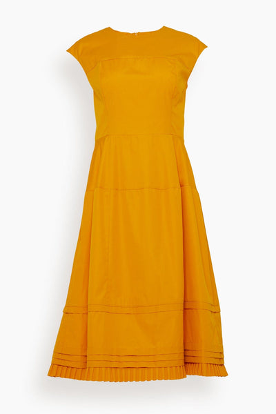 Bio Poplin Midi Dress in Orange