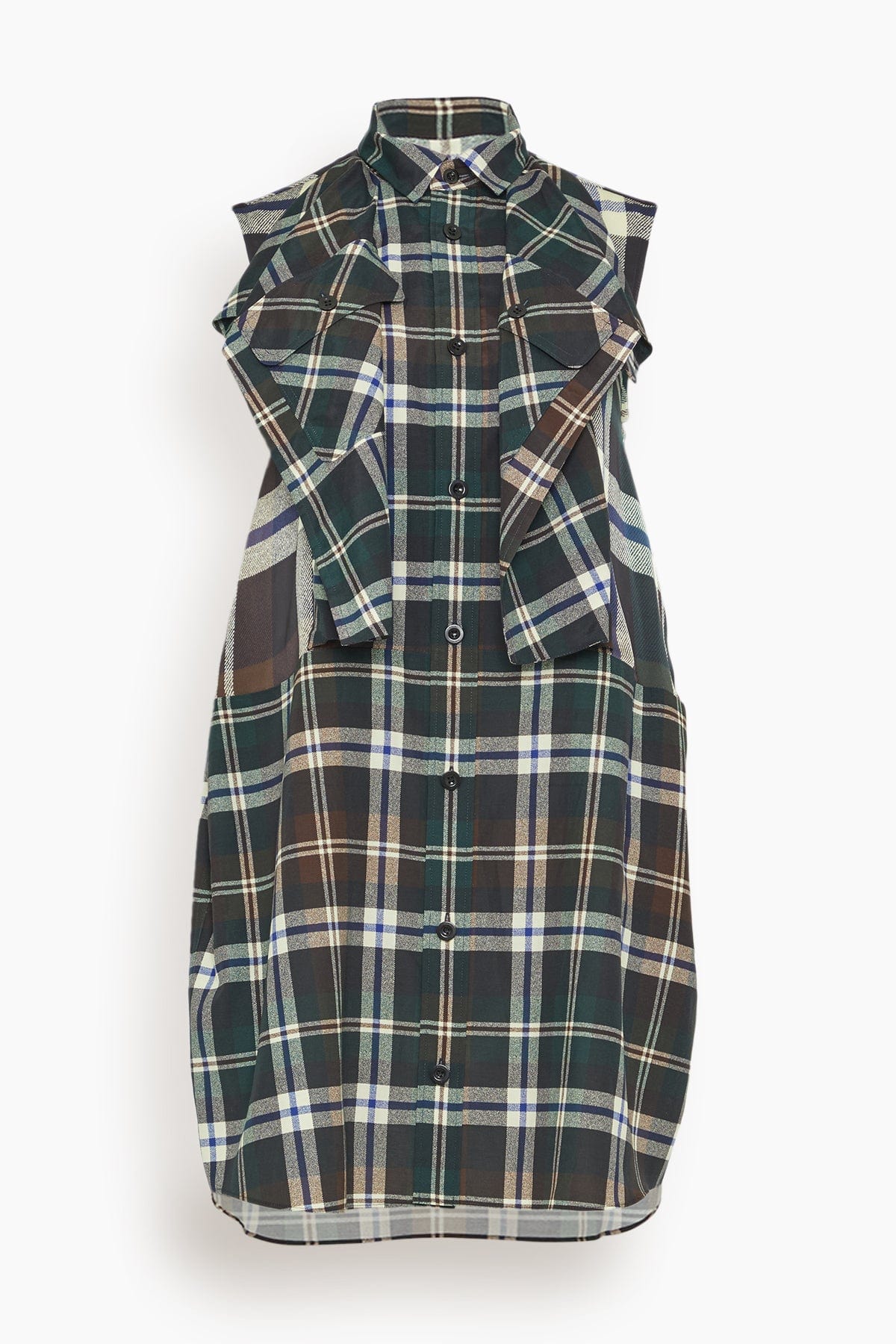 sacai 国内買付 Plaid Print Dress Sacai Plaid Print Dress in Green x Brown – Hampden Clothing