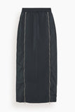 Tibi Skirts Nylon Zipper Maxi Skirt in Black Tibi Nylon Zipper Maxi Skirt in Black