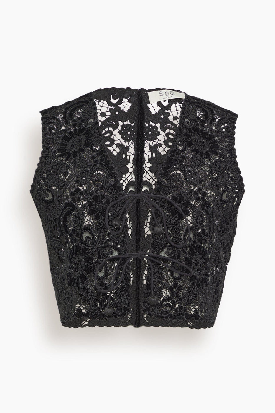 Sea Tops Sabine Embroidery Vest in Black