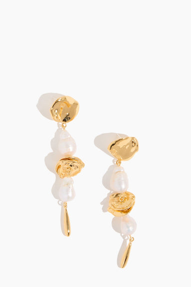 Lizzie Fortunato Earrings Gold Mine Earrings in Pearl Gold Lizzie Fortunato Gold Mine Earrings in Pearl Gold