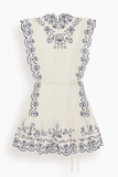 Alemais Leela Embroidered Mini Dress in Cream