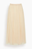 Forte Forte Chic Tulle Plisse Midi Skirt in Nude