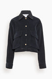 Maria McManus Cropped A-Line Jacket in Navy