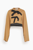 Lanvin Grosgrain Detail Top in Camel