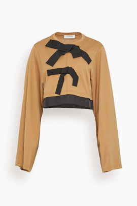 Grosgrain Detail Top in Camel