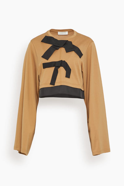 Grosgrain Detail Top in Camel