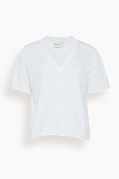 Faaa V Neck T-Shirt in White