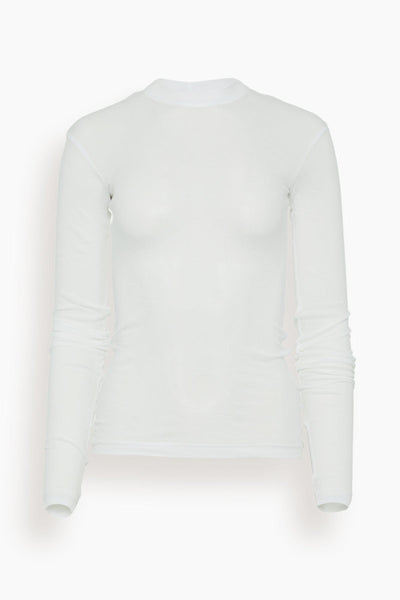 Long Sleeve Jersey Tee in White