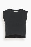 Loulou Studio Tops Chace Cropped Top in Black