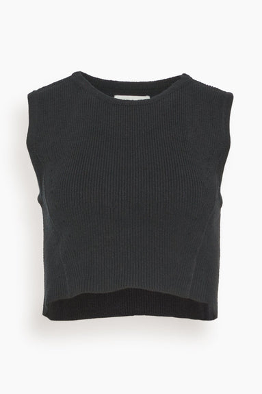 Loulou Studio Tops Chace Cropped Top in Black