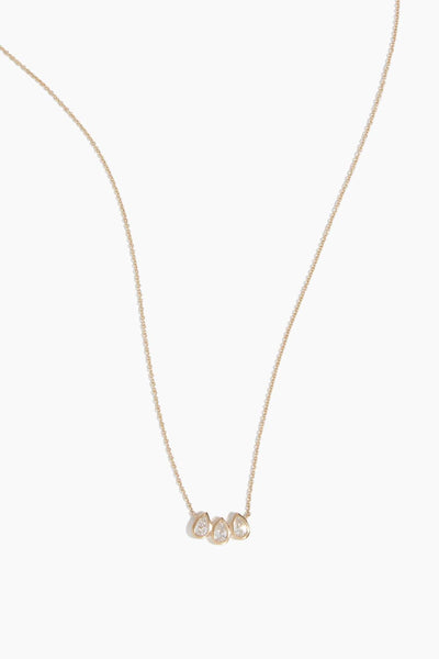 Vintage La Rose Necklaces Bezel Teardrop Necklace in 14k Yellow Gold