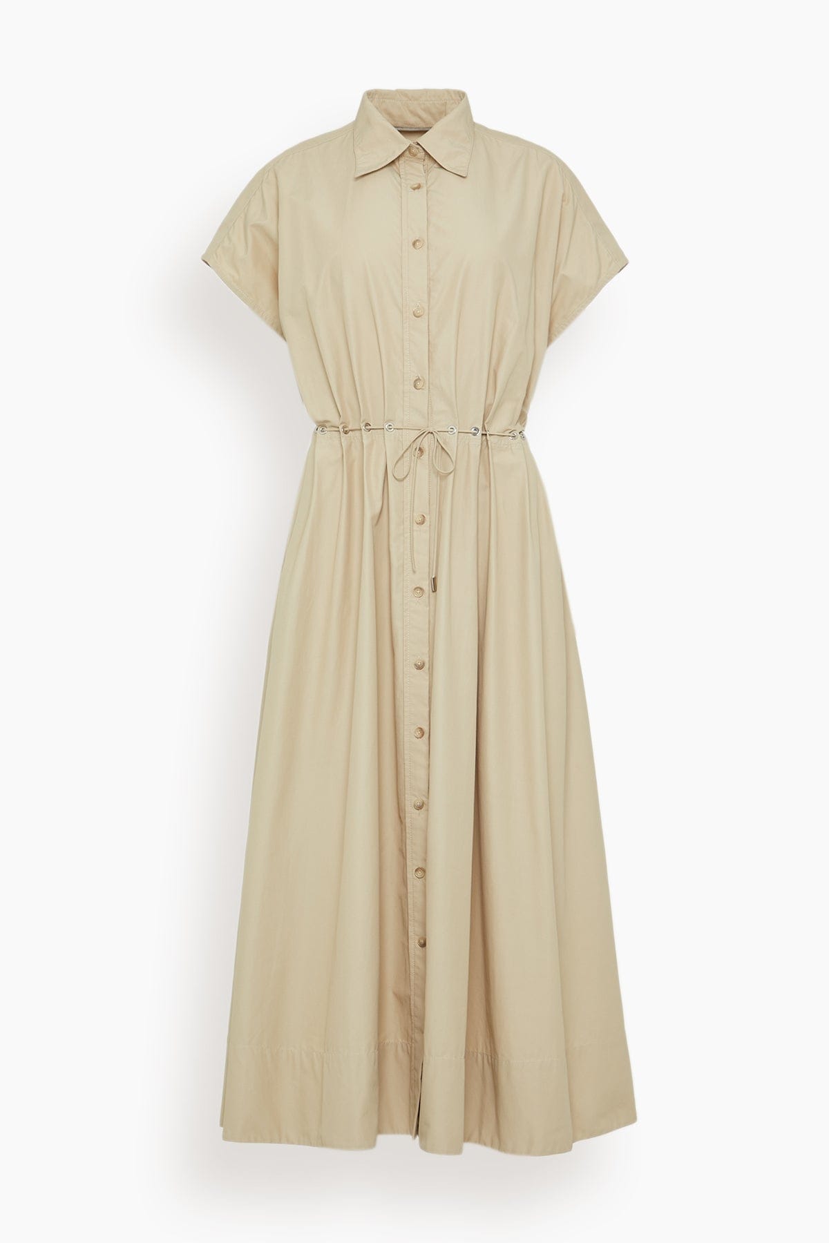 Brandon Maxwell The Blake Short Sleeve Shirtdress in Dune
