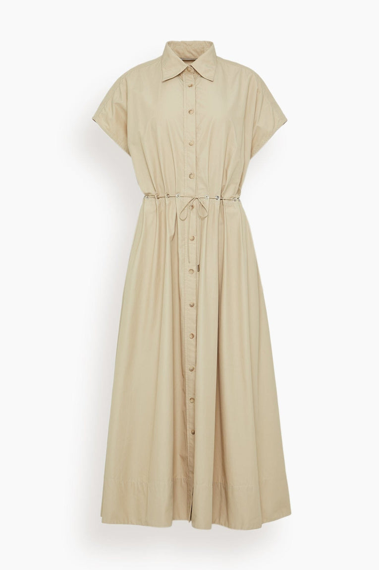 Brandon Maxwell The Blake Short Sleeve Shirtdress in Dune