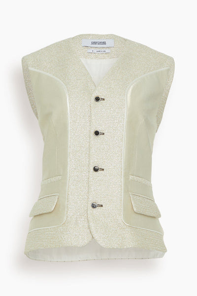 Metallic Taffeta Inside Out Vest in Tapioca