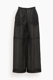 Rohe Organza Silk Parachute Trousers in Black