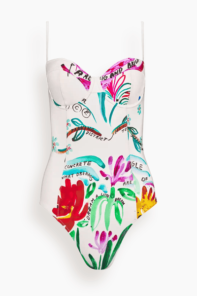 Underwire One-Piece Swimsuit in Anniversary Print