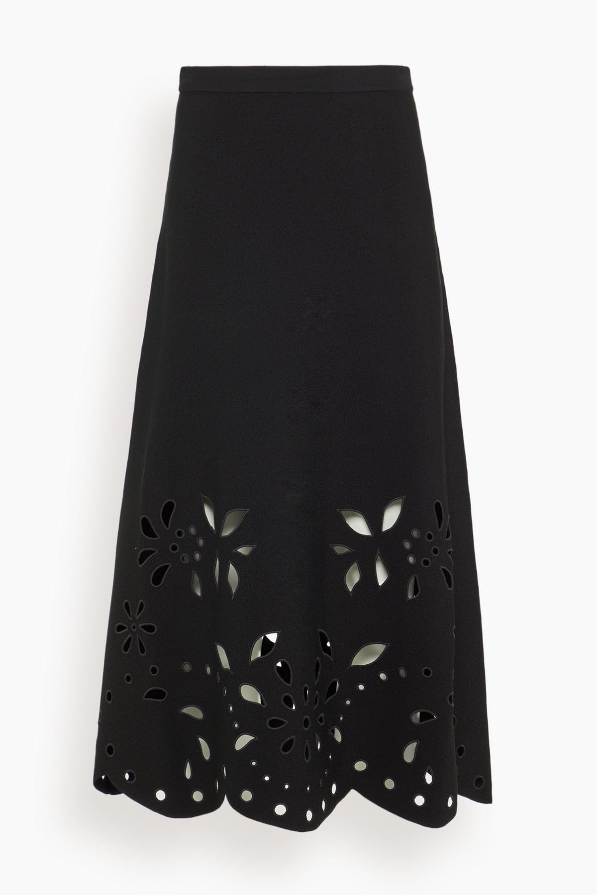 Ulla Johnson Grace Knit Midi Skirt in Noir
