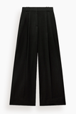 Another Tomorrow Pleated Trouser in Black