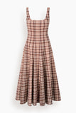 Staud Wells Dress in Tuscany Plaid