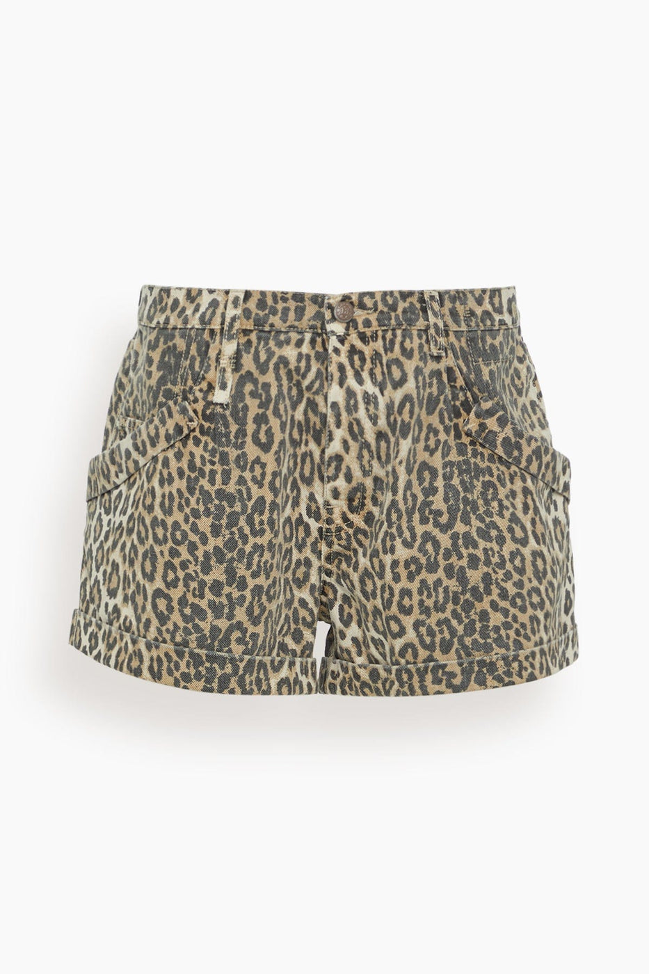 R13 Shorts Pouch Pocket Shorts in Ecru Leopard R13 Pouch Pocket Shorts in Ecru Leopard