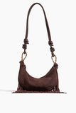 Simkhai Avery Fringe Suede Crossbody Bag in Cacao