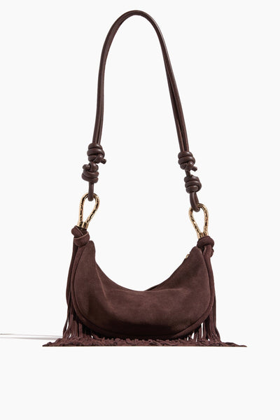 Avery Fringe Suede Crossbody Bag in Cacao