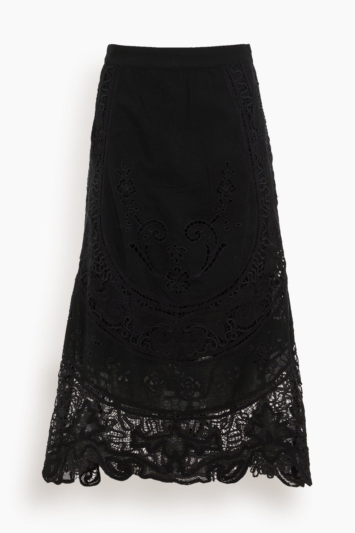 Sea Skirts Gianna Lace Midi Skirt in Black SEA Gianna Lace Midi Skirt in Black