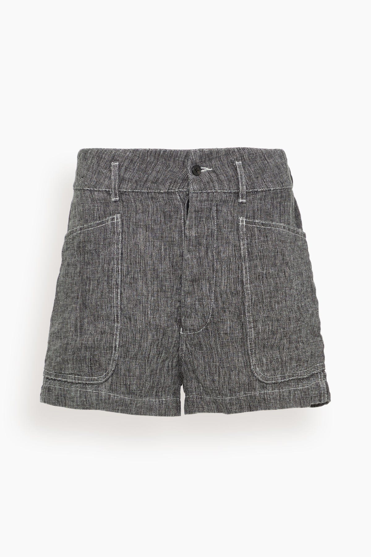 R13 Relaxed Short in Dark Grey with Micro Stripe