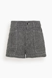 R13 Relaxed Short in Dark Grey with Micro Stripe