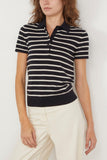 Nili Lotan Tops Leanne Polo in Dark Navy/Ivory Stripe Nili Lotan Leanne Polo in Dark Navy/Ivory Stripe