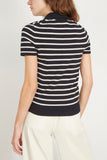 Nili Lotan Tops Leanne Polo in Dark Navy/Ivory Stripe Nili Lotan Leanne Polo in Dark Navy/Ivory Stripe