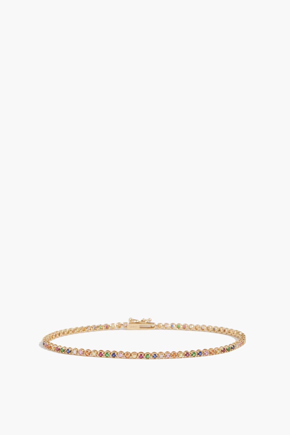 Vintage La Rose Bracelets Rainbow Tennis Bracelet in 14k Yellow Gold