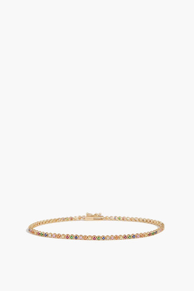 Vintage La Rose Bracelets Rainbow Tennis Bracelet in 14k Yellow Gold